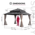 thumbnail image 4 of Sunjoy 14x12 ft . Outdoor Gazebo Steel Hardtop Gazebo with Curtain and Netting ,Kingston Series, 4 of 16