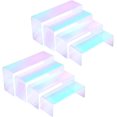 thumbnail image 1 of Jolboldy Iridescent Acrylic Display Risers, 8pcs Rainbow Display Stand Rectangular Stands Showcase Transparent Display Shelf for Dessert Cupcake Collectibles Figures Jewelry Perfume (Iridescent-8pcs), 1 of 8