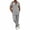 Gray, variant on Mens Summer 2 Piece Outfits Short Sets Solid Color 1/4 Zip Shirts and Loose Fit Pant Casual Spring Clothes