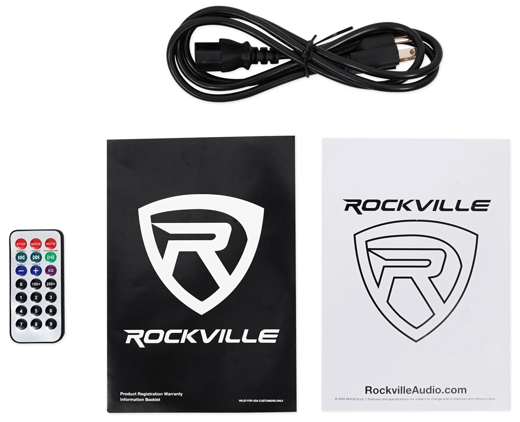Rockville DJ Package w/ (2) 12" Active Speakers+Dual Mount+15" Powered Subwoofer