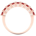 thumbnail image 5 of 2.61 ct Brilliant Emerald Cut Natural Garnet 14k Rose Gold Eternity Band SZ 5.5, 5 of 6