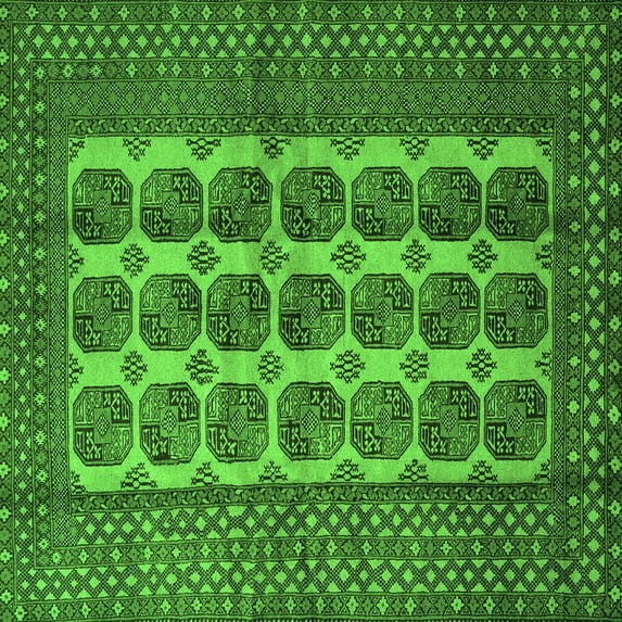 Ahgly Company Indoor Square Southwestern Green Country Area Rugs, 5' Square