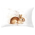 thumbnail image 1 of BotaniNest Housse de Coussin Décorative Carrée en Peau de Pêche Brossée Simple Face de Pâques, 1 of 3