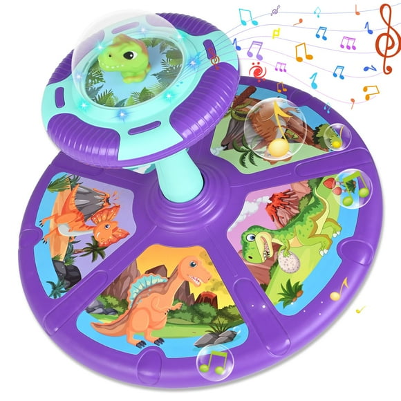 RetroAudio Dinosaur Sit and Spin Toy for Toddlers 1-3 3-5 360°Spinning Toys Birthday Gift for Girls Boys, Sit n Spin Toys for Toddlers 2-4 with L