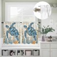 thumbnail image 5 of Kitchen Window Curtains Valance and Tier Set, Sea Turtle Ocean Coral Rod Pocket Tier Curtain Valance Set, Underwater World Marine Animal Light Filtering Cafe Curtains for Bedroom Living Room, 5 of 9