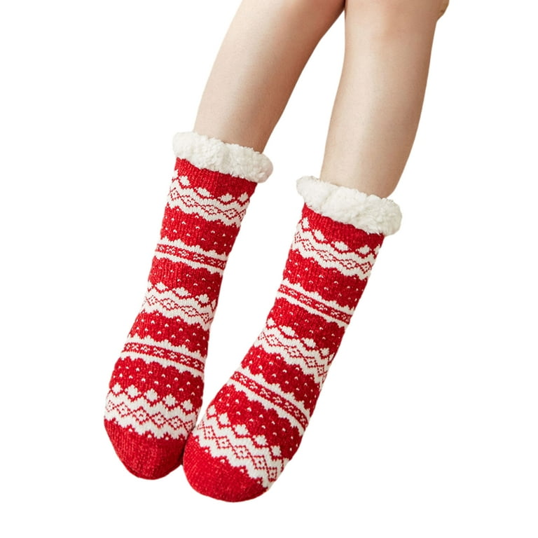 Thermal Socks Mens Women Winter Warm Home Soft Cotton Sleeping Anti Slip  None Grip Short Floor Slipper Sock