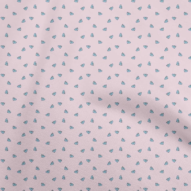 oneOone Cotton Poplin Light Pink Fabric Bird Craft Projects Decor Fabric Printed By The Yard 56 Inch Wide