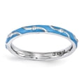 thumbnail image 1 of Bague en Argent Sterling Stackable Expressions Émail Bleu Taille 9, 1 of 3