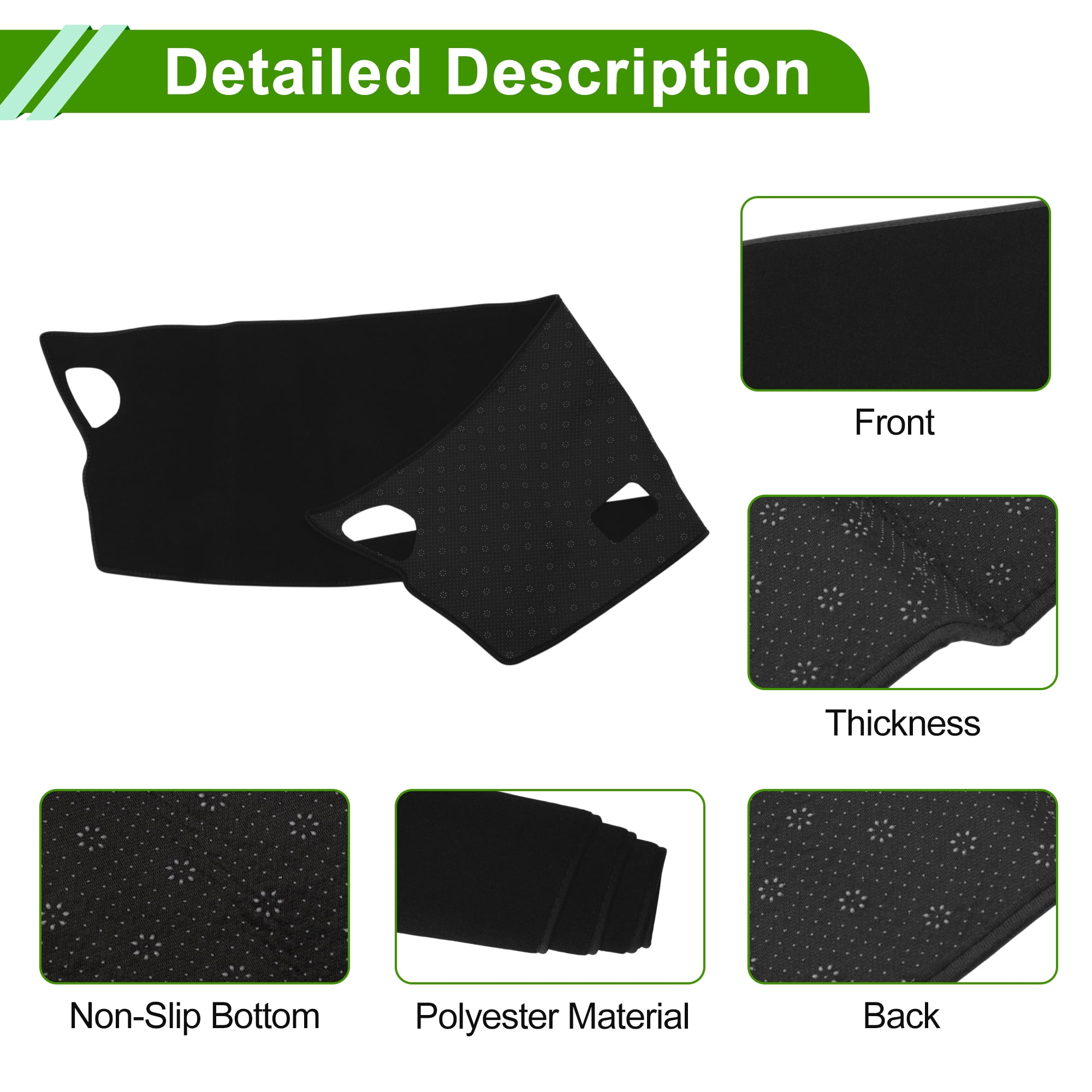 Dashboard Cover for Buick Encore GX 2024-2025 Dash Cover Mat Carpet Center Console Dash Cover Mat Polyester Black 1 Pcs