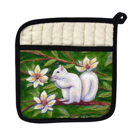 Betsy Drake PT950 White Squirrel Pot Holder