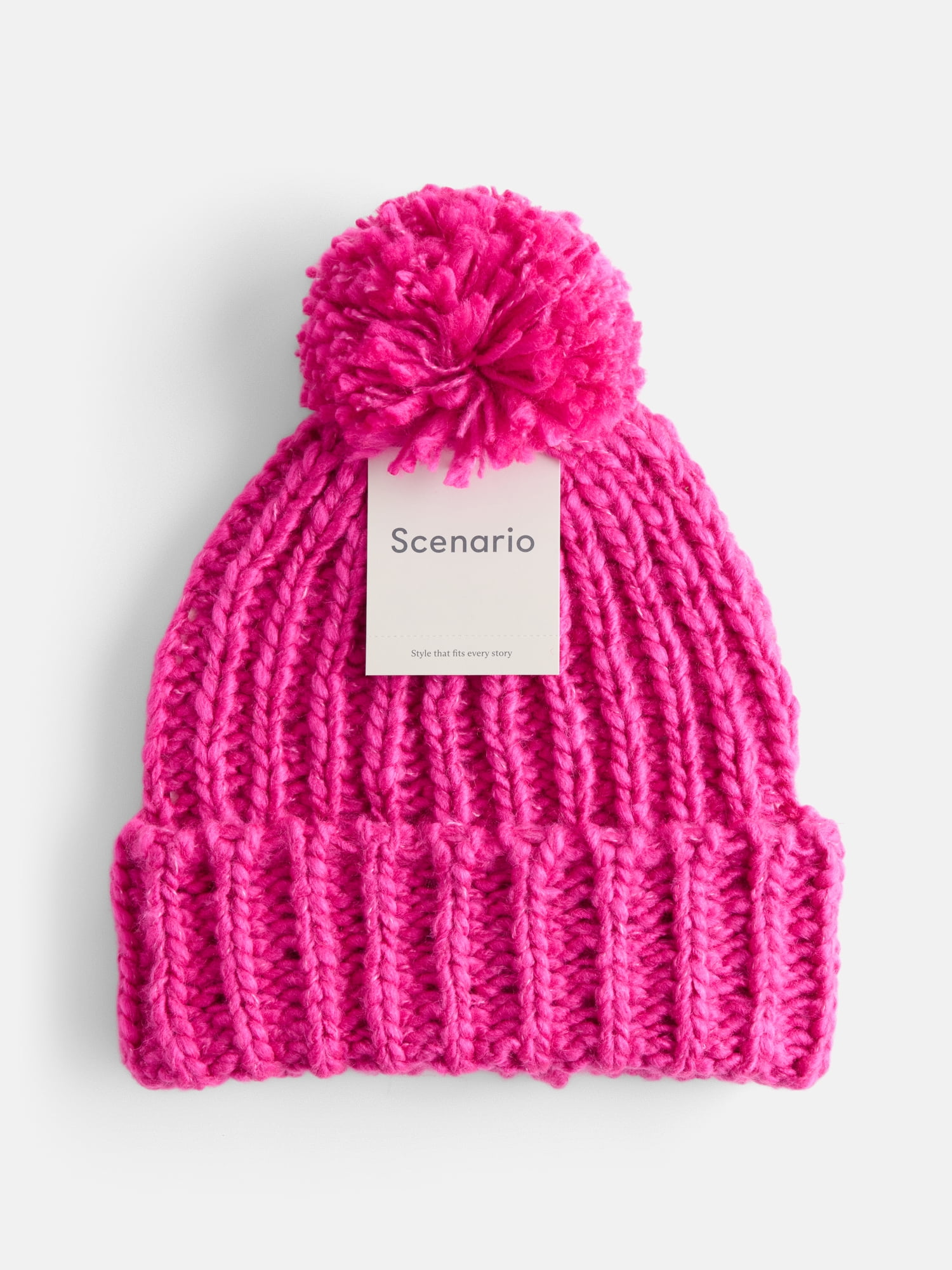 Scenario Women's Chunky Textured Beanie, One Size Fits Most, Jester Pink