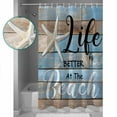 thumbnail image 3 of Shower Curtain Bathroom Set Starfish Summer Beach Better Life Waterproof Fabric Shower Curtains with Grommets&Hooks Farm Vintage Wood Board Privacy Bath Curtain for Bathtub 72x84in, 3 of 7