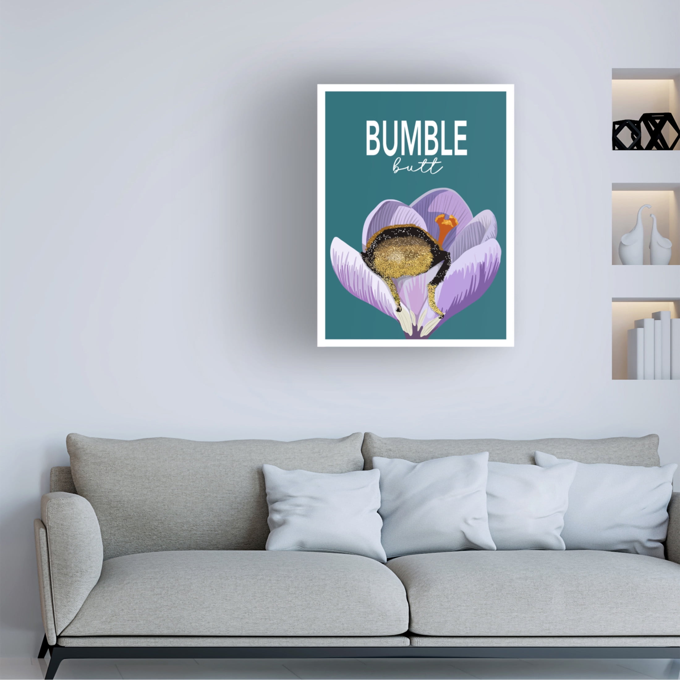 Canvas Wall Art - Bykammille  'Bumble Butt' Wall Art for Living Room, Bedroom, or Office Décor by Trademark Fine Art - 18 x 24 Inches