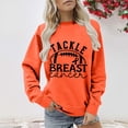thumbnail image 2 of Holzkary Women's Football Game Day Sweatshirt Graphic Print Sunday Long Sleeve Crewneck Fall Pullover Graphic Print Oversized Crewneck Sweatshirts Long Sleeve Pullover for Gameday Hoodies Orange S, 2 of 5