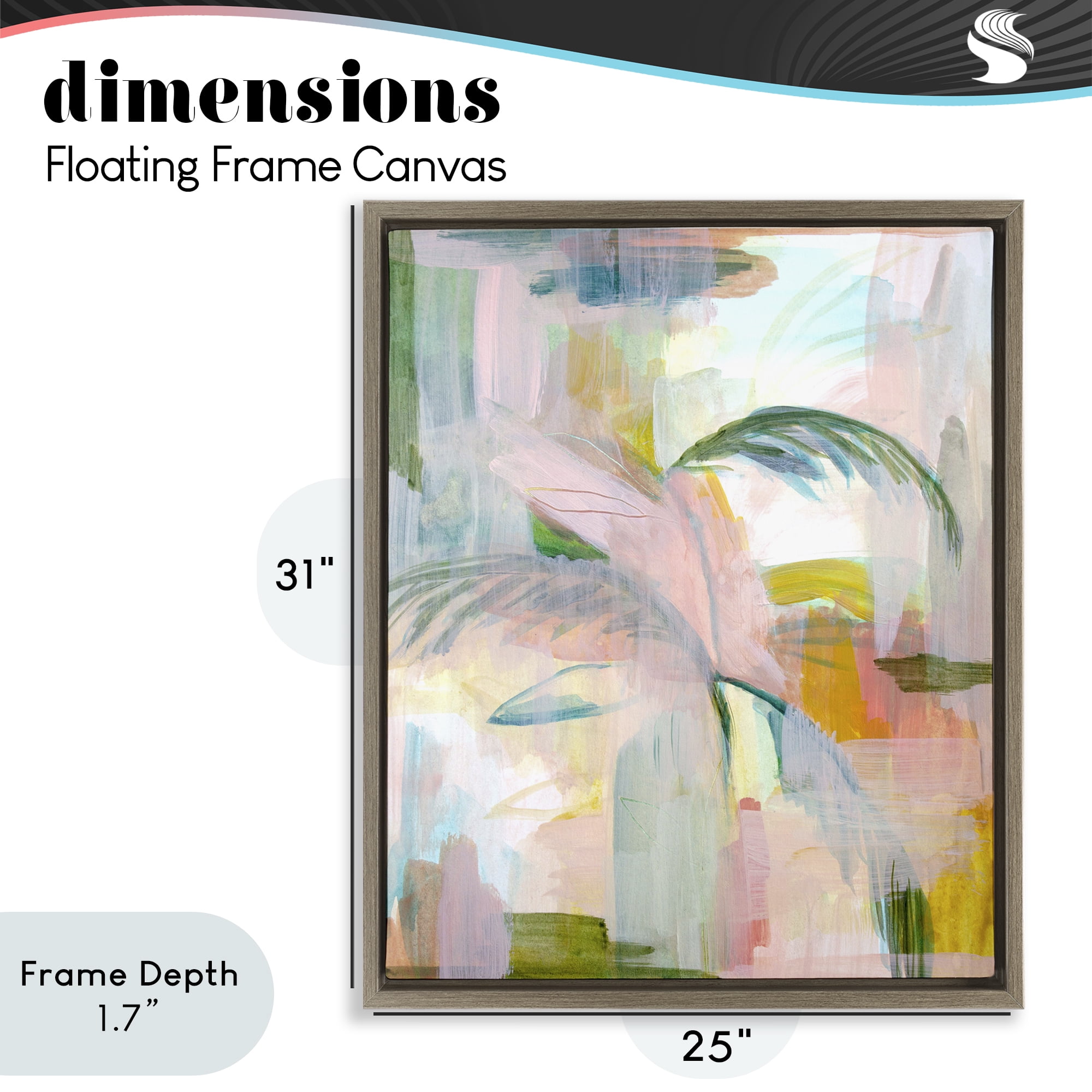 Stupell Industries Palm City Expression Brown Framed Floater Canvas Wall Art, design by Gemma Bardot
