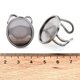 thumbnail image 4 of Non-Tarnish Ion Plating(IP) 304 Stainless Steel Cuff Pad Ring Settings Oval Stainless Steel Color Inner Diameter: 17.5mm, 4 of 4