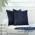 thumbnail image 4 of 3S Brother's Solid Cushion Cover Super Soft & Cozy Home Décor Throw Pillow Case for Chair Couch Bedroom & Livingroom Décor Pillowcase with Invisible Zipper Set of 2 Pieces - Navy Blue 24"x24" Each, 4 of 8