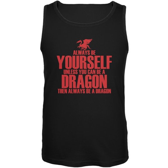 Always Be Yourself Dragon Black Adult Soft Tank Top - Small