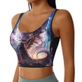 thumbnail image 2 of Rateoe Urban Style Colorful Dragon Print Womens' Sports Bras Scoop Neck Sports Vest- Padded U Back Seamless High Impact Support, 2 of 7