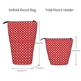 thumbnail image 2 of Xecao Red Polka Dot Print Telescopic Pencil Bag Pen Holder Pop Up Stationery Case Stand-up Retractable Transformer Bag Standing Organizer, 2 of 6