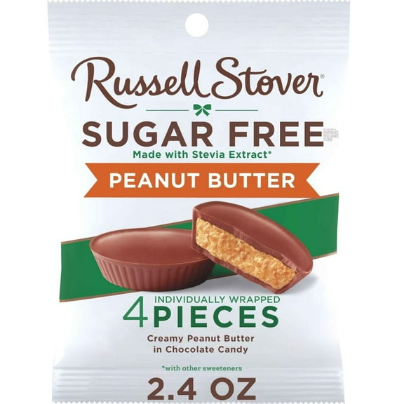 Russell Stover Sugar Free Peanut Butter Cups Candy Bag 4 ct / 2.4 oz - Pack of 1