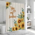 thumbnail image 6 of Sunflower Shower Curtain, Waterproof Shower Curtains for Bathroom, Summer Botanical Farmhouse Yellow Floral Rustic Washable Fabric Bathtub Curtain Set Bath Decor with 12 Hooks Stall 36"x72", 6 of 8