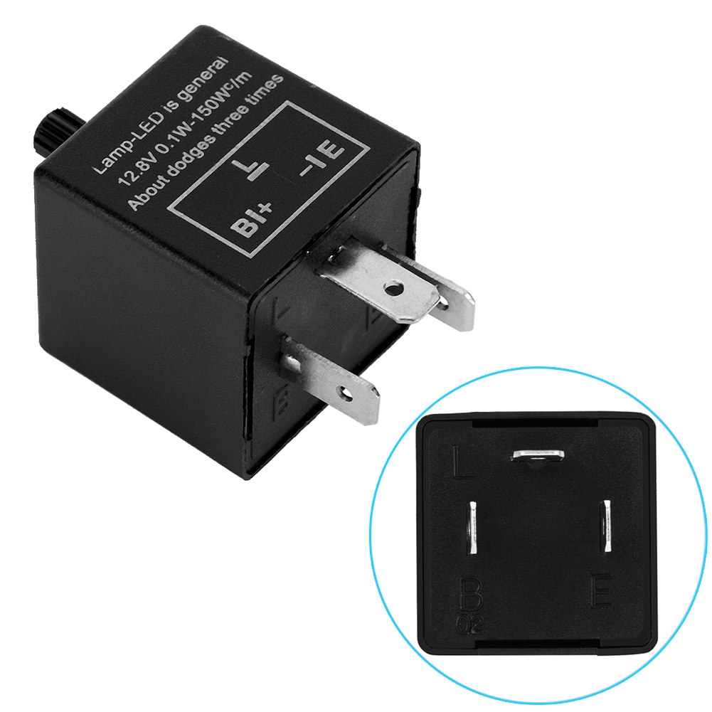 Tebru 12V 3 Pin Adjustable LED Light Flasher Blinker Relay Fix For Turn