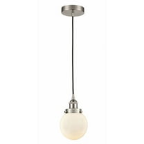 616-1PH-SN-G201-6-LED-Innovations Lighting-Beacon - 1 Light Mini Pendant In Industrial Style-9.5 Inches Tall and 6 Inches Wide Brushed Satin Nickel