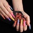 thumbnail image 2 of Uñas postizas largas, Color degradado de arcoíris, bailarina acrílica brillante, uñas postizas para mujeres y niñas, 2 of 4