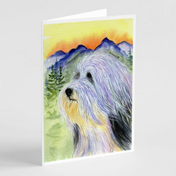Bearded Collie Greeting Cards and Envelopes Pack of 8