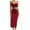 Wine, variant on Women's Mesh Lingerie Dress Underwire Babydoll Chemise High Slit Nightgown with Waist Chain Green L