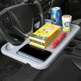 thumbnail image 4 of Car Steering Wheel Desk Tray Laptop Tablet Cup Support Stand Portable Auto Work Table  Gray, 4 of 10