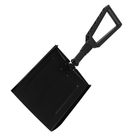 WHAMVOX Folding Snow Shovel with Iron Handle for Outdoor Use Durable Snow Brush and Ice Scraper with Storage Bag Black 33.5 inch