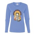 thumbnail image 2 of Wild Bobby Betty Boop Good Vibes Only Betty Boop Womens Long Sleeve T-Shirt, Light Blue, Small, 2 of 5