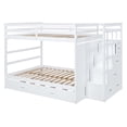 thumbnail image 6 of Aukfa Full over Full Bunk Bed with Trundle and Staircase, Wood Bunk Bed with 4 Storage Drawers for Kids, Teens - White, 6 of 8