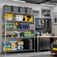 thumbnail image 5 of Heavy Duty Storage Shelves, 5-Tier Adjustable Metal Industrial Utility Shelf Rack for Kitchen, Laundry Room, Pantry, Warehouse, Basement Chrome 48" L x 20" W x 72" H, 5 of 8