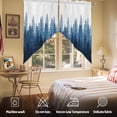 thumbnail image 5 of Navy Blue Swag Valances for Windows 2 Pack Forest Nature Woodland Tree Misty Forest Silhouette Landscape Swag Kitchen Curtains 36 Inches Long Short Window Drapes for Kitchen Bathroom 36"x36", 5 of 8