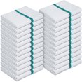 thumbnail image 1 of Canadian Linen White Bar Mops Green Stripe, 24 Pack, Quick Dry Soft Absorbent Cotton Lightweight Reusable Cleaning Cloth for Hotels Spa Salons Nursing, 1 of 8