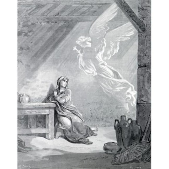 Posterazzi SAL99587150 The Annunciation by Gustave Dore 1832-1883 Poster Print - 18 x 24 in.