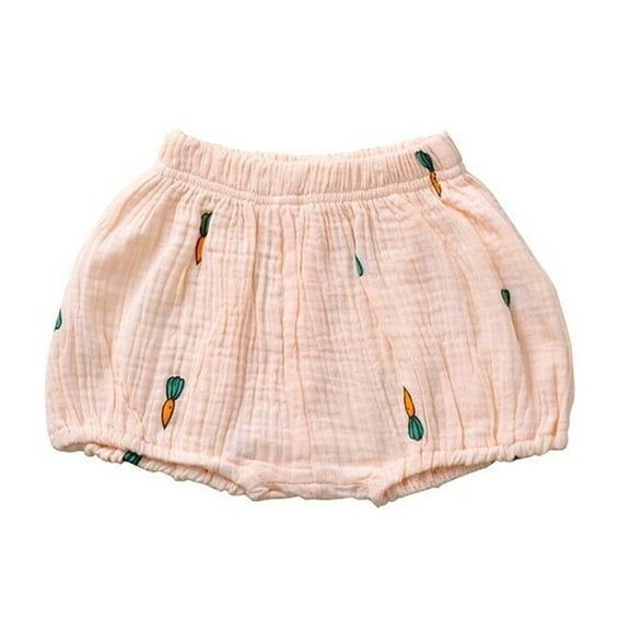 StylesILove Infant Baby Girl Carrot Crinkle Jersey Bubble Shorts Summer Cotton Bloomers (Pink, 90/6-12 Months)