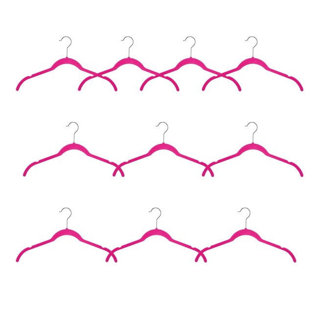 Paquete de 10 perchas para ropa Bearachild antideslizantes rosa plástico