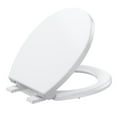 thumbnail image 4 of TROPOW Homfan Round Toilet Seat, Slow Soft Close Magnets Down Lock Quick Release, Quick Top Mount Toilet Seat White, 4 of 8