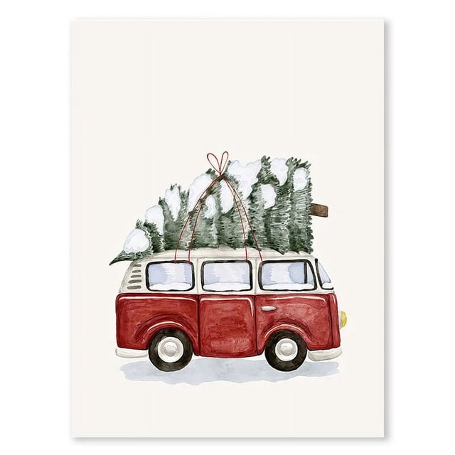 Pintura en lienzo de alce nevado de Navidad, letras y campanas, arte de pared decorativo, póster de Arte de fuego de madera para decoración de dormitorio, regalos