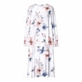 thumbnail image 6 of ZHYou Plus Size Midi Dresses for Women Floral Printed Long Sleeve Round Neck Loose Casual Nightgown Loungewear Sleep Dresses,Multicolor,Size M, 6 of 7