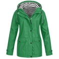 thumbnail image 3 of ChicHaven Women's Lightweight Hooded Raincoat Waterproof Packable Active Outdoor Rain Jacket Green 4XL, 3 of 5