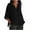 Black, variant on QLEICOM Women Plus Size Cotton Linen Tops Summer Solid Loose Basic Tops Oversized 3/4 Sleeves T Shirt V Neck Tees Tops Blouses White XXL, US Size 12