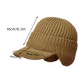 thumbnail image 2 of Mens Winter Beanie Hat with Ear Flap Unisex Thick Knit Warm Skull Cap Ears Warmer Outdoor Comfort Hats, 2 of 6