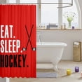 thumbnail image 3 of Ice Hockey Bathroom Shower Curtain Set Hockey Sports Event Shower Curtain for Bathroom Women Men Red Eat Sleep Hockey Bath Curtain Winter Sports Hobby Bathtubs Decor 72"x72" Bathroom&nbsp;Accessories, 3 of 6