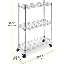 3 Tier Metal Shelving Unit with Wheels, Heavy Duty Storage Shelves, 400 lbs per Shelf,
