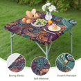 thumbnail image 4 of Floral Design Square Table Cover 36x36 Inch with Elastic Edging, Boho Style for Card Tables and Outdoor Settings, 4 of 6